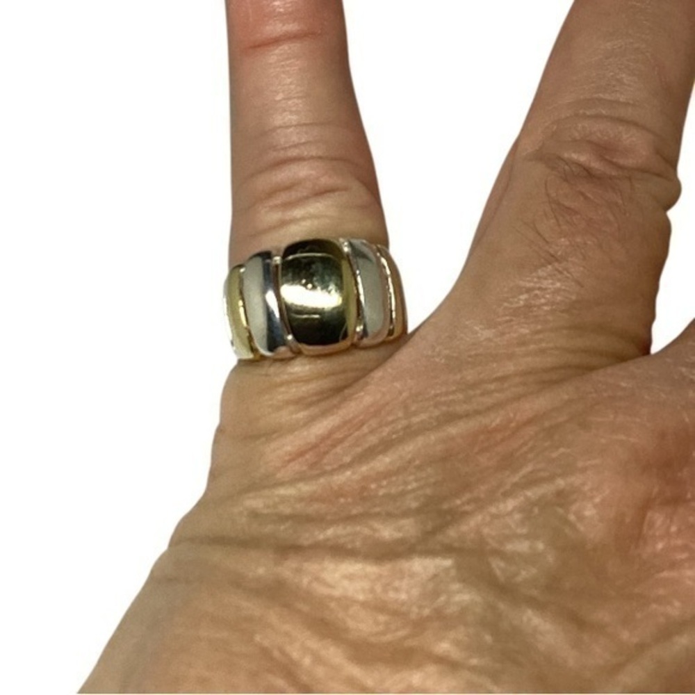 Sterling silver gold size 7 unisex ring Firm Price